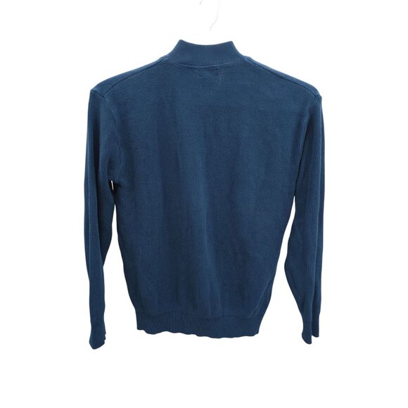 Vintage L.L. Bean Men's Knit Quarter Button Pull Over Sweater XXL Long Blue - Picture 3 of 4